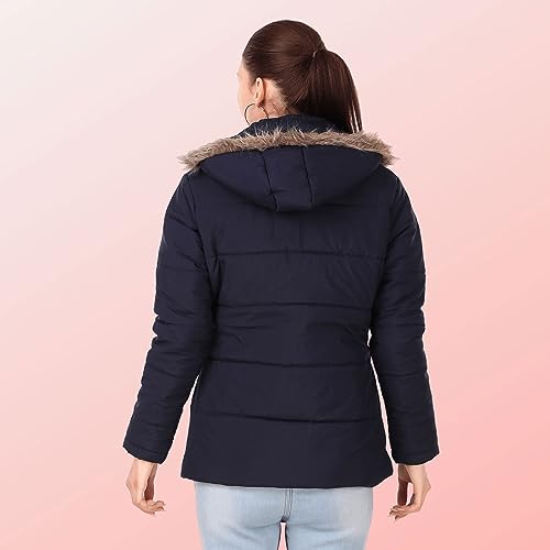 Image of Brazo Girls and Women's Puffer Regular Fit Bomber Jacket For Winter Wear | Hooded Neck | Full Sleeve | Zipper | Casual Jacket For Woman & Girl | Western Stylish Jacket For Women
