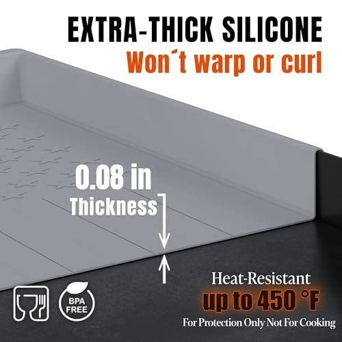 36 Inch Silicone Griddle Mat Cover for Blackstone, Heavy Duty Flat Top Grill Protector, Embossed American Flag, Weather Resistant, Not For Omnivore Models, Gray by WEISSBOX by WEISSBOX - Used condition - Image 5