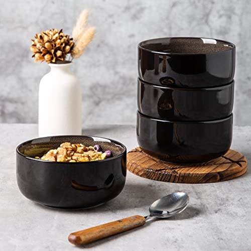 Leratio Ceramic Dinnerware Sets,12-Piece Plates And Bowls,Handmade Reactive Glaze Dishes Set,Chip Resistant And Scratch Resistant | Oven&Dishwasher & Microwave Safe,Service For 4-Coffee #TOP3