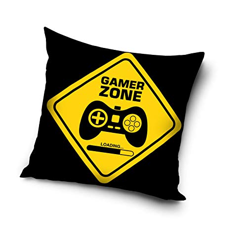 Carbotex PD201005 Gamer - Cojín decorativo (40 x 40 cm), color negro