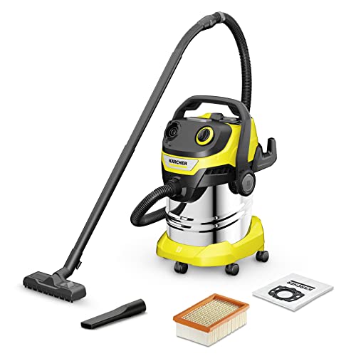 Karcher WD 5 S Multi-Purpose Wet and Dry Vacuum Cleaner – Powerful 1100W Suction with 25L Stainless Steel Container for Home, Garage and Workshop