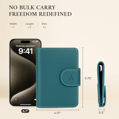 Image of ALLIVE Rfid Passport Holder for Travel Women & Men, Passport Cover Wallet with AirTag Hidden, Genuine Leather Passport Holder Essential for Business Travel, Airport Security (Lake Blue)