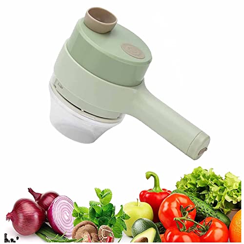 V/ Set Affettaverdure Elettrico Portatile 4 in 1, Affettatrice Multifunzionale, Trita Aglio, per Verdure
