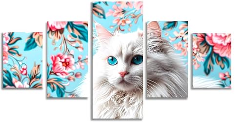 Chat diamant painting broderie diamant kit complet adulte fleur art craft décoration murale F716