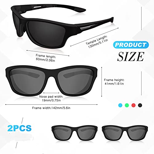 Wfeang Polarized Sports Sunglasses For Men | Women,Fishing Sunglasses Bulk, Driving, Cycling, Fishing,Men Sunglasses Pack Polarized Sun Glasses Uv Protection（2Pack Black #TOP2