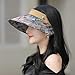 Floral Print Visor Hats for Women Wide Brim Summer Cap Fashionable UV Protection Hat for Outdoor Beach Gardening