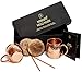 Moscow Mule Copper Mugs Set - 2 Authentic Handcrafted Copper Mugs (16 oz.), 2 Straws, 2 Solid Wood Coasters and Recipe Book - Gift Box Included