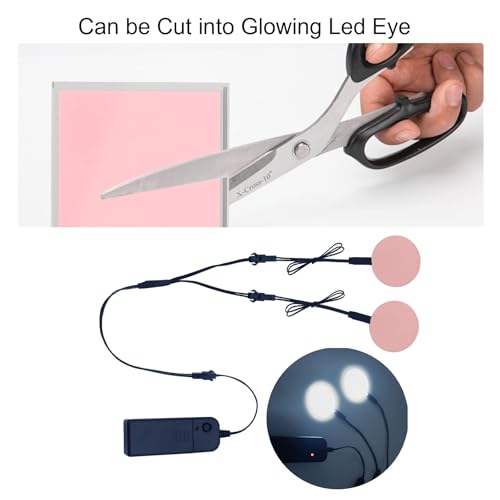 Image of Glowing LED Eyes Cuttable 2PCS 12 * 5cm EL Panel Electroluminescent Light Sheet Decorations Light Lamp Sheet Sheet with Battery Inverter (White)