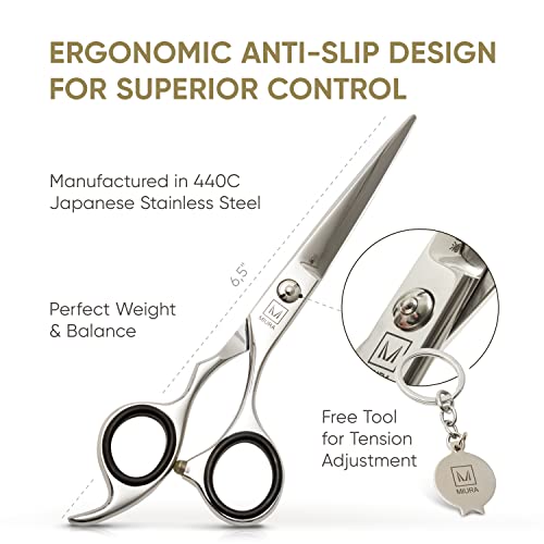 Miura Professional Hair Cutting Scissors For Women, Men And Hairdressers | 6.5” Stainless Steel Barber Shears For Hair Cutting (Scissors) #TOP1