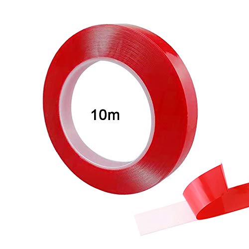 FULARR� 10M X 15MM Premium Transparente Acr�lica Espuma Montaje Cinta, Ultra Fuerte Doble Cara Adhesiva Cinta Rollo, Impermeable & Resistente Calor, para Interiores y Exteriores (Espesor 0.5mm)
