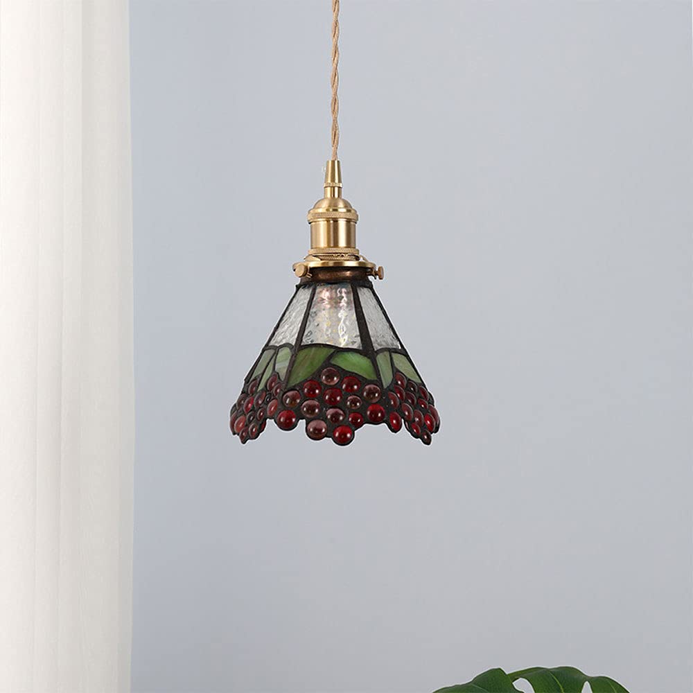 Luz, Luces LED Estilo japonés, lámpara colgante Verde Oscuro, pantalla de vidrio nórdico, lámpara colgante de techo Ajustable, accesorios de iluminación adecuados para dormitorio,