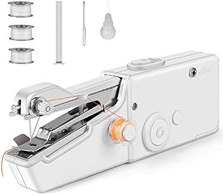 Kuckee Portable Sewing Machine, Mini Sewing Professional Cordless Sewing Handheld Electric Household Tool - Quick Stitch Tool for Fabric, Clothing, or Kids Cloth Home Travel Use, White-1