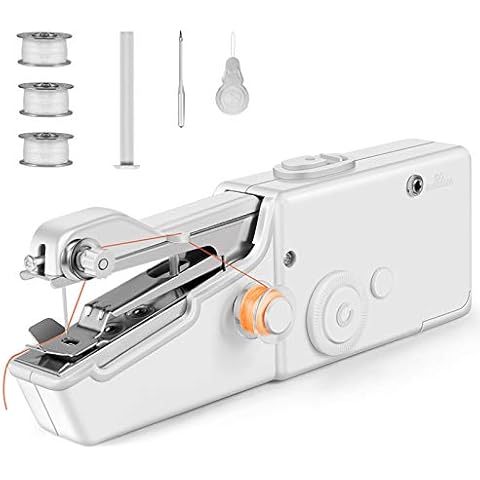 Kuckee Portable Sewing Machine, Mini Sewing Professional Cordless Sewing Handheld Electric Household Tool - Quick Stitch Tool for Fabric, Clothing, or Kids Cloth Home Travel Use, White-1 Cover