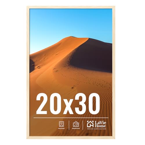 Image of LaVie Home 20x30 Picture Frame for Wall Display, 20x30 Picture Frame Oak with HD Plexiglas, 20 x 30 Poster Frame 1 Pack, Display Frame for Vertical or Horizontal, Classic Collection