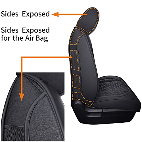 Image of Aierxuan Toyota Tundra Seat Covers Waterproof Leather Full Set (Black)