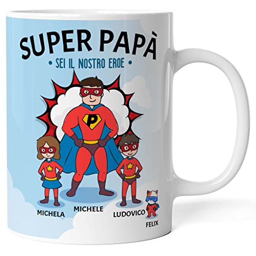 Caribu design Tazza personalizzata papà supereroe