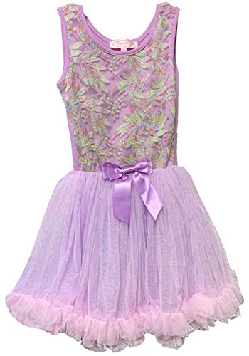 Girl's Toddler Embroidered Leaves Special Ocassion Dress (2T) Light Purple2