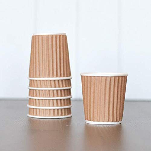 Buy Kraft Triple Walled Disposable Paper Ripple Cups for hot Drinks Tea