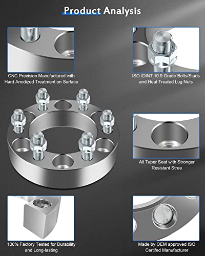 ECCPP 2PCS 6x5.5 Wheel Spacers 1.5 inch 6x139.7mm for 1997-2014 for Chevrolet Express 1500 2000-2013 for Chevrolet Suburban 1500 1999-2018 for Chevrolet Silverado 1500 1995-2014 for Chevrolet Tahoe