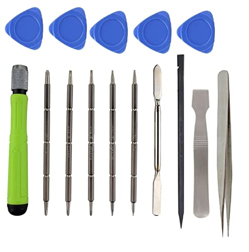 WOWSOME Mobile Repairing Tools 1 Tweezers and 5 Plastic Openers, 1 steel opener pry tool Repair Tool Kits, for Mobile Phone, PC Laptop, Tablet, Watch Hand Tool Kit (15 Tools)