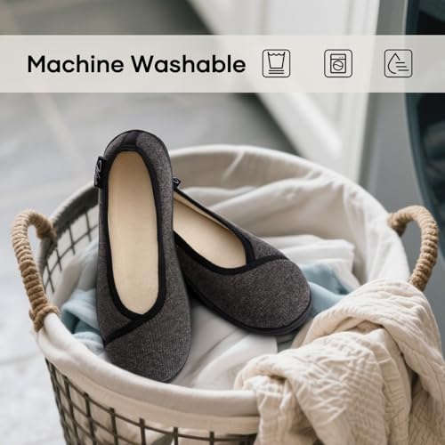 Image of Wishcotton Lightweight Slippers for Women, Comfy House Shoes | Soft, Cozy, Breathable, Foldable Non-Slip Rubber Sole, Memory Foam, Machine Washable, Indoor Outdoor, Gifts for Women Mon