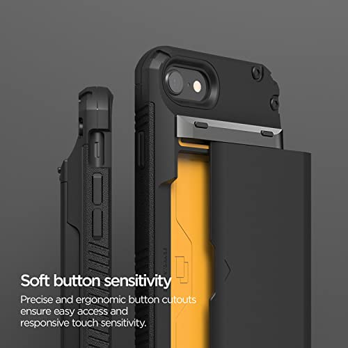 Vrs Design Damda Glide Pro For Iphone Se 3(2022) / Se 2(2020)/ 8 / 7 Case 4.7 Inch, With [4 Cards] [Semi Auto] Premium Sturdy Credit Card Slot Wallet #TOP3