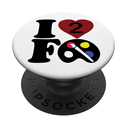 I LOVE TO FART Funny Hidden Fart Message I Heart 2 F Art PopSockets Swappable PopGrip, Black