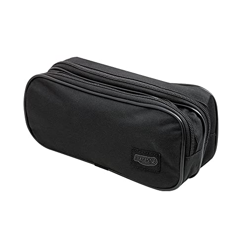 Estojo Poliéster Masculino 2 Zíperes Preto, BRW