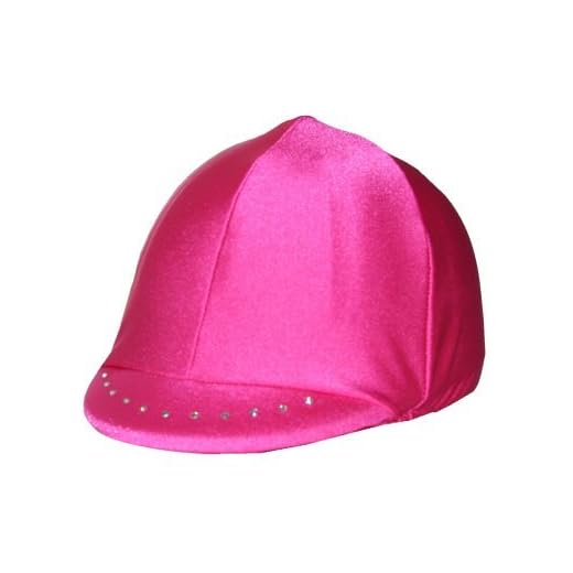 Equestrian Riding Helmet Cover - Hot Pink with Swarovski Crystals