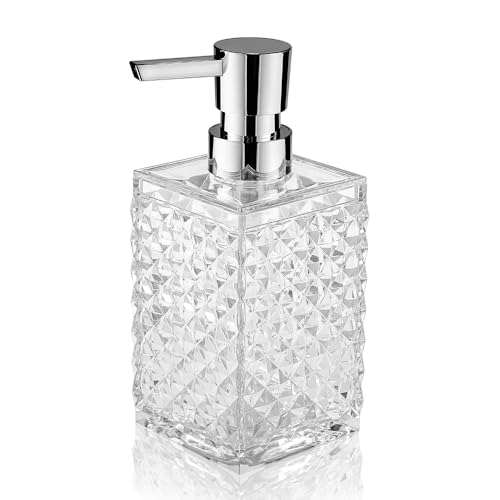 Yaukph 225-ACRYLIC LOTION DISPENSER Clear Acrylic Liquid Hand Soap Dispenser（10 Oz） With Silver Abs Rust-Proof Pump For Bathroom, Kitchen, Countertop  cover