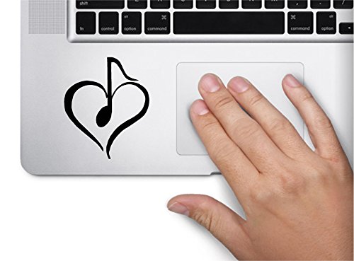 Heart with Music Note Symbol Decal Funny Laptop Skin MacBook Trackpad Keypad Sticker