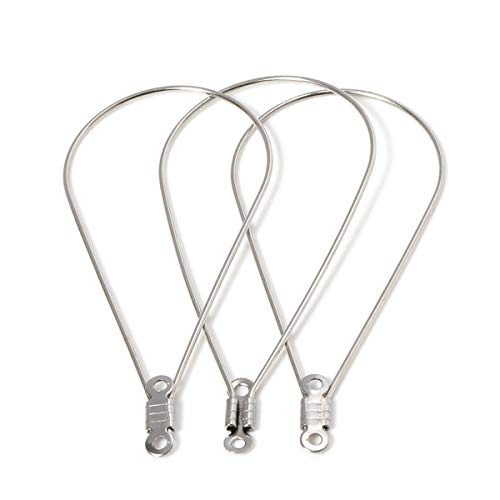Nologo WEKDU orelha de aço inoxidável brinco de aro de arame gancho de moldura de conector de prata geométrico gota de água para jóias DIY que faz diamante 20 peças 20 peças 20 peças