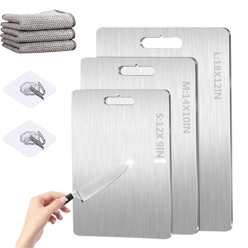 Solux Cutting Board, Taima Titanium Cutting Board for Kitchen, Cutting Edge Hygiene & Durability, Double Sided Medical-Grade Titanium Cutting Mat (M-14 x 10 in)