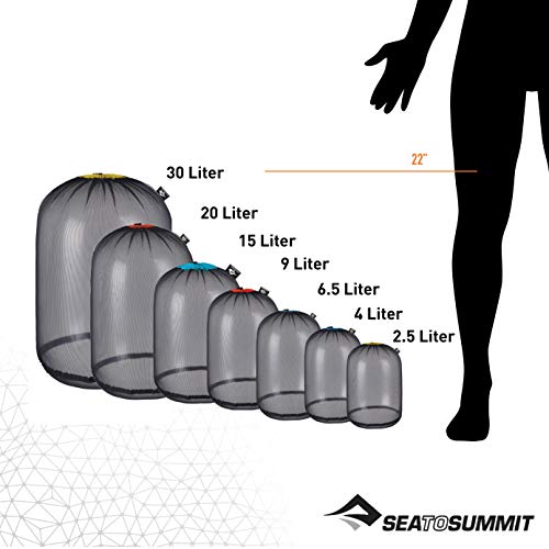 Sea To Summit Ultra-Mesh Stuff Sack - 6.5L Featherweight Gear Organizer (Black)