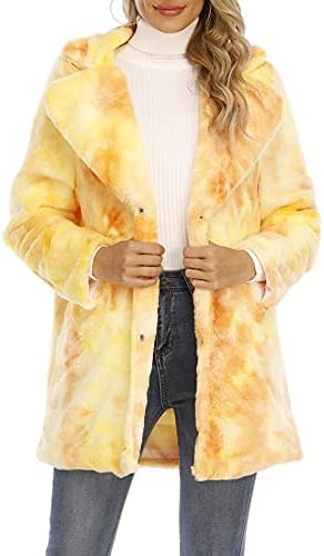 faux fur mantel gelb