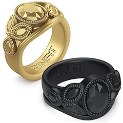 Pack E - 2 Rings Oval - Black & Gold