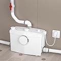 800W Macerator Pump for Macerating System, Upflush Toilet Pump with 4 Water Inlets for Basement Toilet, Sink, Shower, Bathtub Waste Water Disposal, Top & Side Discharge Option, Pumping Up to 36ft