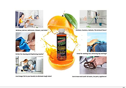 Organic Orange Tko - Stain Remover, Floor Cleaner, Degreaser, Glass Cleaner, Multi Purpose Citrus Cleaner, Deodorizer, Stain Remover, Pet Safe, Non Toxic (8Oz) #TOP4