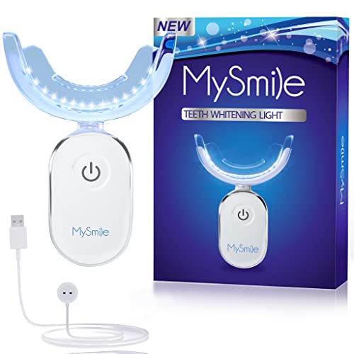 MySmile Teeth Whitening Light, 10 Min Fast Teeth Whitener, 28X LED Accelerator Light for Teeth Whitening Kit Connect with USB for Home Use Helps to Remove Stains from Coffee(not Include Gel)