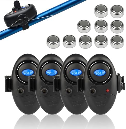Upgraded Fishing Bite Alarm with 10 Bonus Batteries - Adjustable ...