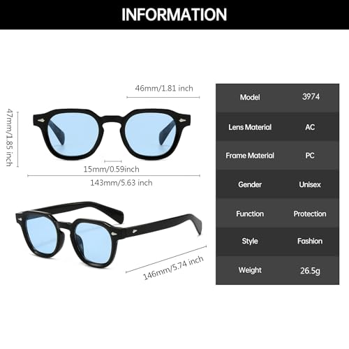 YAMEIZE Vintage Small Rectangle Sunglasses for - Women Men Retro Square Eyewear UV400 Protection Shade Driving Outdoor3
