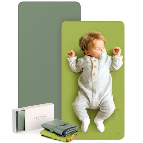 Vegan Leather Portable Changing Pad 2 Pack-Large 30'x17' Waterproof Travel Diaper Mat,...