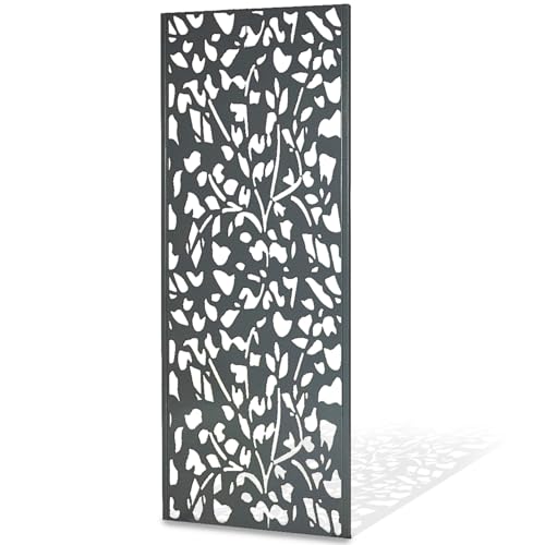 TERRE JARDIN - Panneau Décoratif Extérieur, 160 x 60 cm, en Métal - Claustra Décoratif Jardin, Terrasse, Balcon, Motif Végétal, Floral - Panneau...