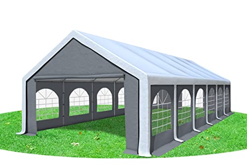 Stabilezelte Partyzelt 5x12m Modular Professional PVC 500 g/m² mit Fenster Weiss GRAU