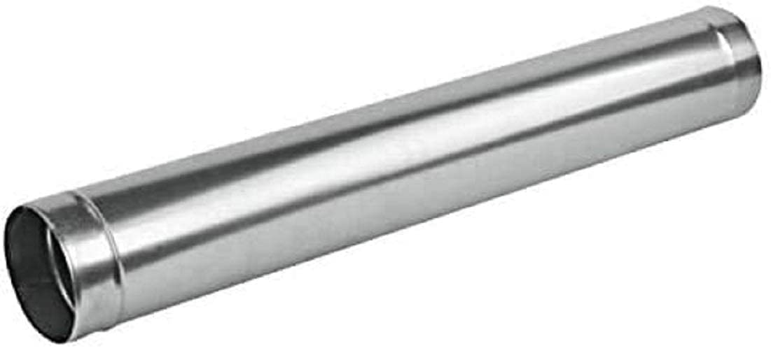 Metal Rigid Pipe | Galvanised Steel Ventilation Tubing | Chimney Liner Duct Tube | 1000mm / 1m (120mm)