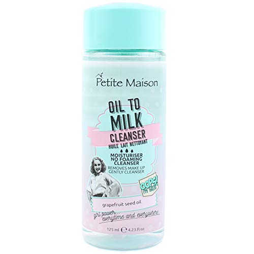 Oil to Milk Cleanser - Moisturizer No Foaming Facial Cleansing Oil - Makeup Remover Cleansing Milk - Effective in Water-Proof Makeup / Eye Makeup - Gentle Oil Cleanser 4.23 fl oz by Petite Maison