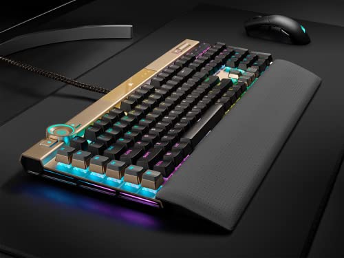 Corsair K100 RGB Optical-Mechanical Gaming Keyboard - Midnight Gold Opx RGB Optical Mechanical Keyswitches - Axon Hyper-Processing Technology for 8X Faster Throughput - 44-Zone RGB Lightedge view 2