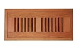 Brazilian Cherry Wood Floor Register, 4x10 Flush Mount Vent Cover, 3/4' Thickness (Unstained Unfinished Wood)