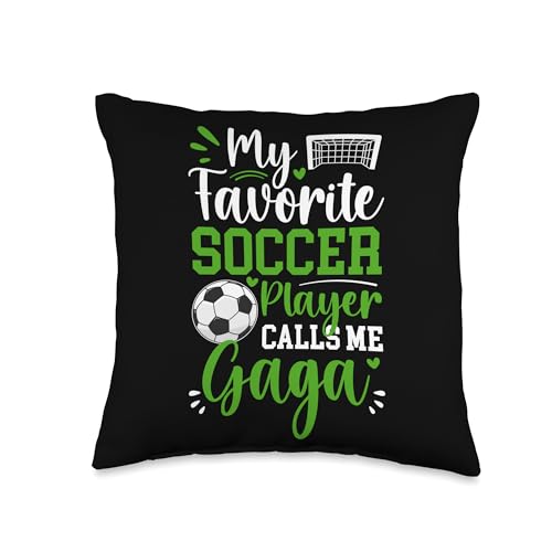 Proud Soccer Gaga Grandma On Mother's Day My Favorite Player Calls Soccer Gaga Throw Pillow, 16x16, Multicolor