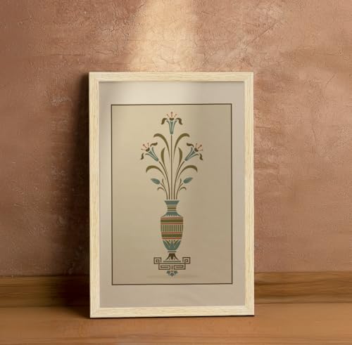 Image of ArtX Paper Vintage Paintings with Frame for Home Decor Wall Art, Wall Painting for Living Room, Multicolor, Natural Wood Color Frames, 12.0x18.0 inch, Set of 3